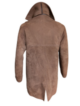 Vintage Richard Draper Leather British Shearling Coat S/36 Brown