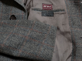 Vintage Carswell England Coat M 38/40R Grey Herringbone Blue/Red Wool Tweed