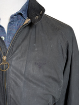Barbour Blouson Jacket S Midnight Harrington Light Waxed Cotton