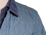 Barbour Jacket M Pale Slate Blue Liddesdale Padded Quilt Polyamide