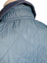 Barbour Jacket M Pale Slate Blue Liddesdale Padded Quilt Polyamide
