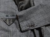 Isaia for Riviera Sport Coat 39R Black/White Plaid Rolling 3-button Pure cashmere