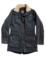 Barbour Ladies International Broadstone Jacket S/4 US Navy Fleece Lined Waterproof Cotton Blend