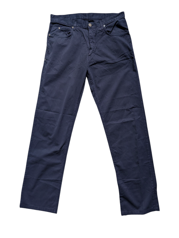 Zegna Trousers 33 Dark Blue 5 pocket Cotton