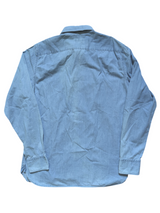 Zegna Shirt M (L Slim) Washed Light Blue Cotton Denim