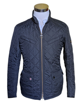 Barbour Motorcyle Jacket S Chichester Union Jack Black Padded Quilt Polyester