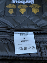 Barbour Motorcyle Jacket S Chichester Union Jack Black Padded Quilt Polyester