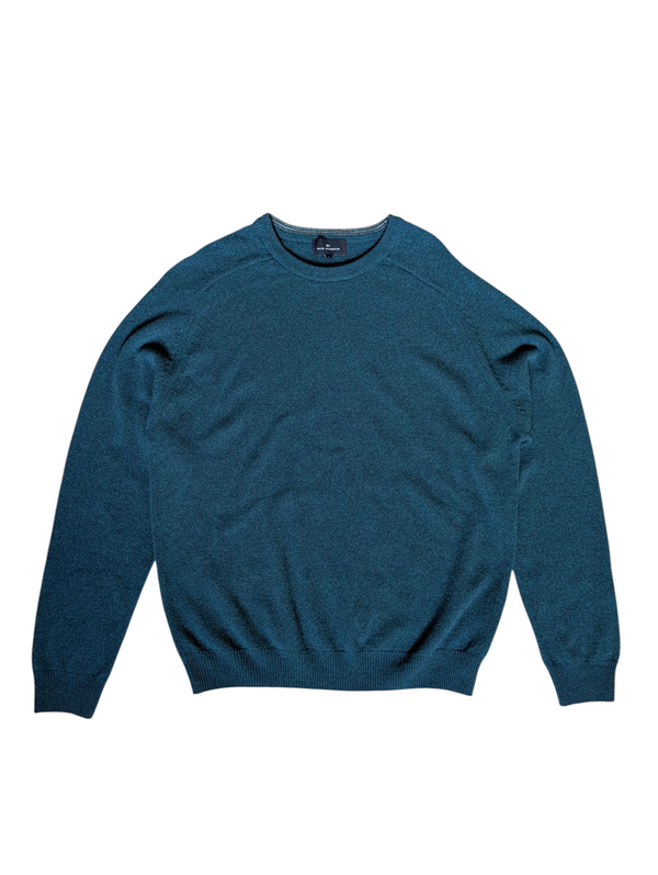 Marks & Spencer Sweater L Dark Teal Blue Lambswool