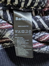 Barbour Sweater L Navy Blue Fair Isle Wool
