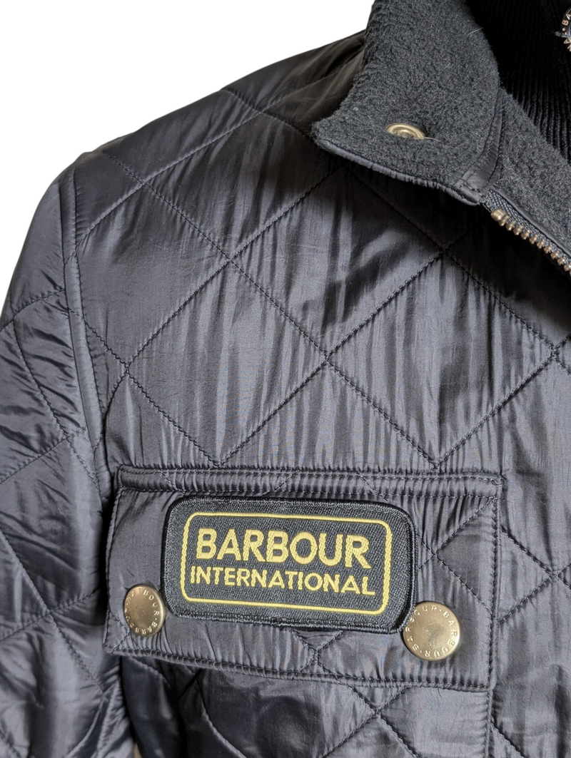 Barbour International Belted Jacket S Black Padded Polarquilt