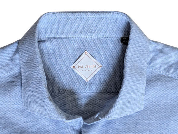 Pal Zileri Shirt XL Pale Blue Cotton Pique