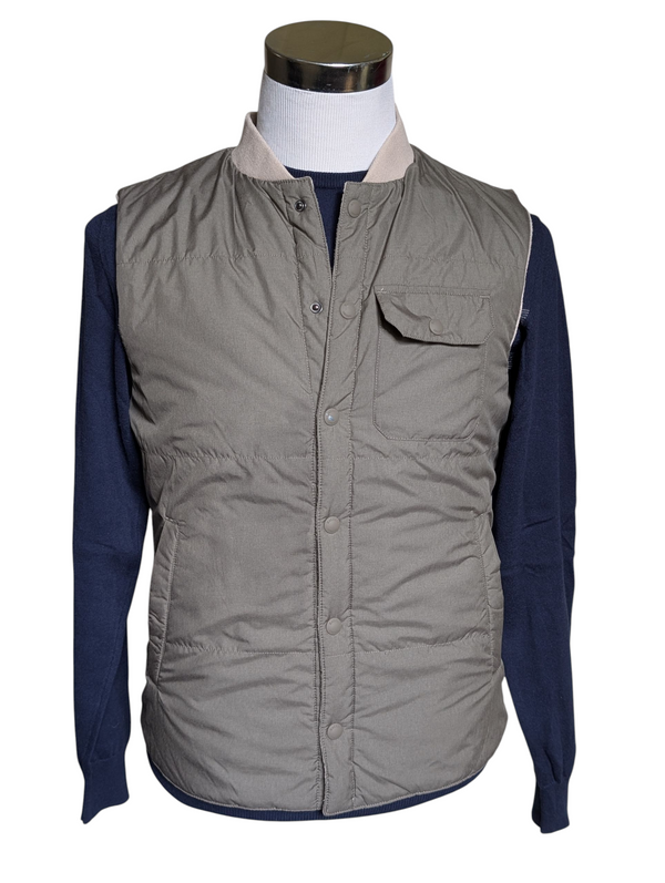 Hackett Reversible Vest/Gilet S Khaki & Beige