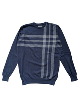 Barbour Sweater S Navy Plaid Cotton/Wool