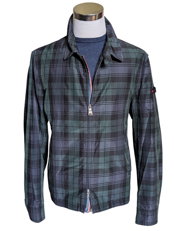 Peuterey Harrington Jacket XXL Navy/Green Plaid Cotton/Poliamide