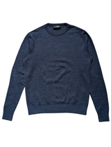 Hackett Sweater S Navy Blue Herringbone Merino Wool