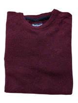 Barbour Sweater L Burgundy Wool Donegal blend