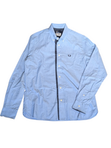 Drake's x Fred Perry Shirt M Blue Slim Fit Cotton