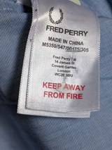Drake's x Fred Perry Shirt M Blue Slim Fit Cotton