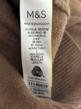 Marks & Spencer Sweater M Dark Camel Tan Lambswool