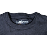 Barbour Sweater S Navy Plaid Elbows Cotton/Wool