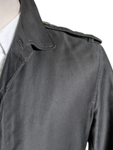 Paul Smith Belted Trench Coat M Short Black Cotton Twill Removable Wool Liner