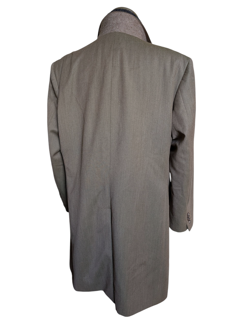 Chester Barrie Coat 48R Oatmeal Tan Covert Twill Wool
