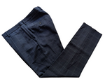 Boss 3-Piece Suit 40R Navy Blue Windowpane Wool