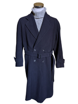 Vintage Belted Balmaccan Raglan Coat XL 44/46R Midnight Wool