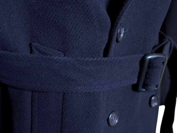 Vintage Belted Balmaccan Raglan Coat XL 44/46R Midnight Wool