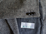 Vintage British Sport Coat 38R Grey Donegal Herringbone 2-button Wool Tweed