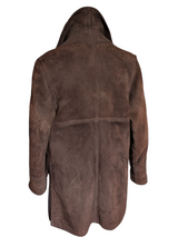 Vintage Barretts Leather Lambsuede Shearling Coat M/40 Dark Brown