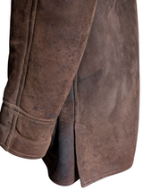 Vintage Barretts Leather Lambsuede Shearling Coat M/40 Dark Brown