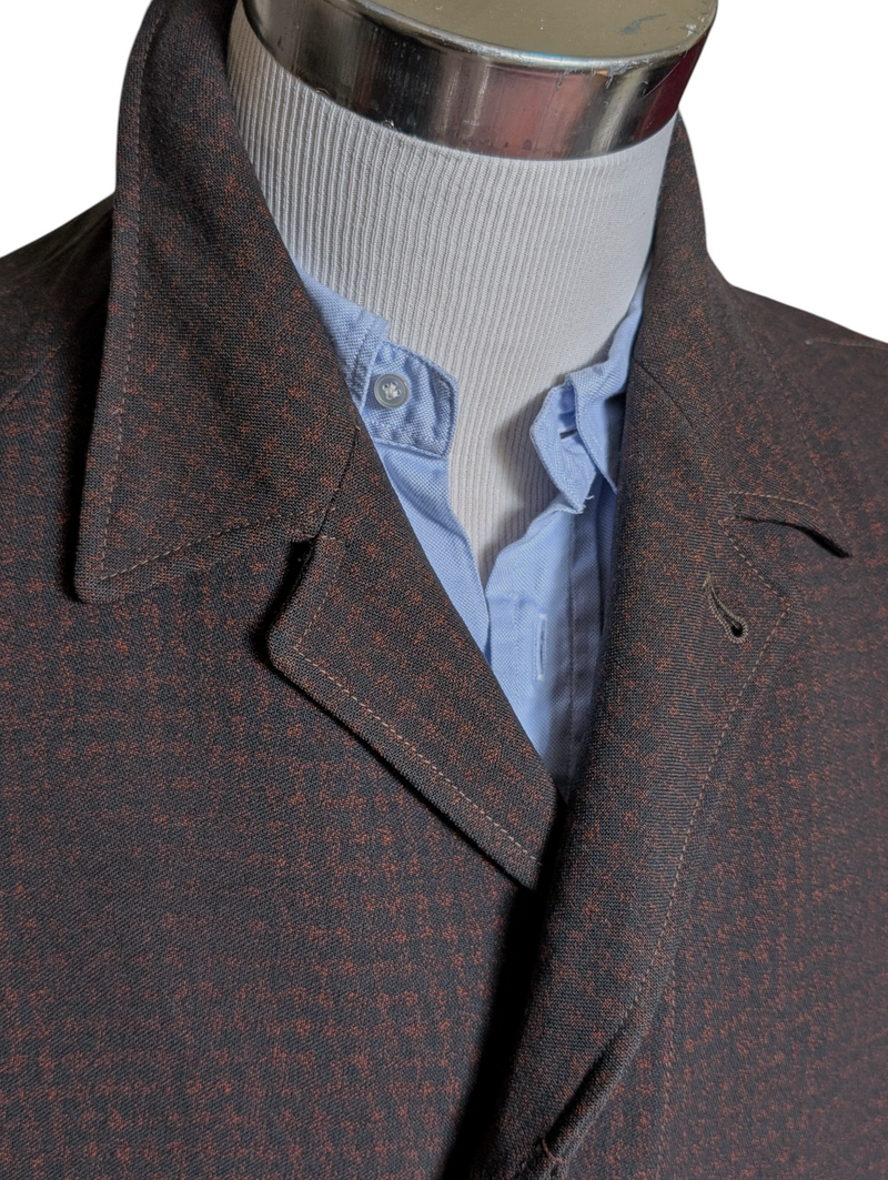 Vintage Dunn & Co. Raglan Coat M/40R Dark Brown Check 5-button Pure Wool