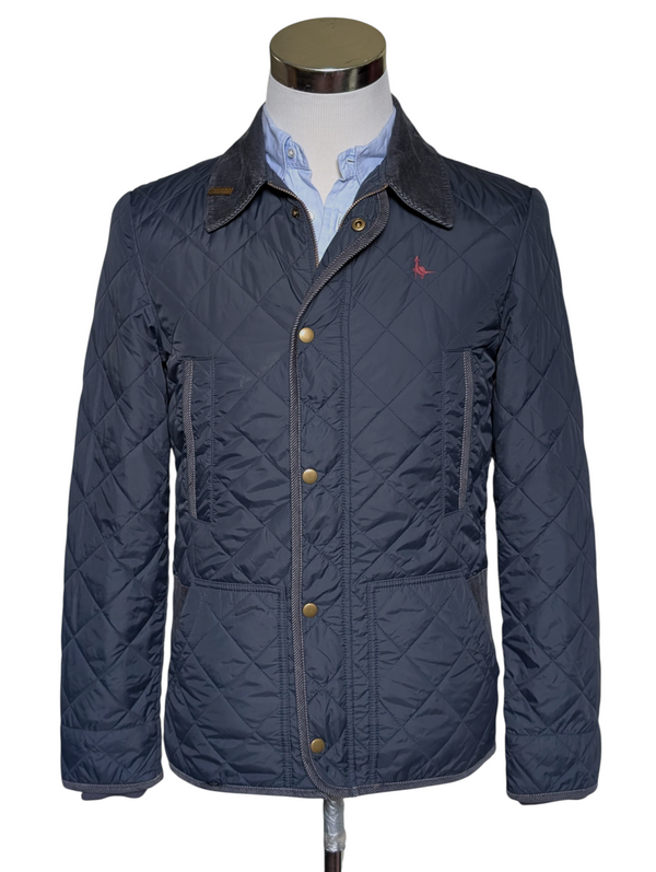 Jack Wills x Cordings Coat XS/S Navy Blue Quilted Nylon