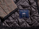 Abraham Moon Sterling Car Coat M Tan Check Quilted Wool