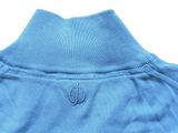 Oscar Jacobsen Sweater L Half Zip Sky Blue Cotton Italy