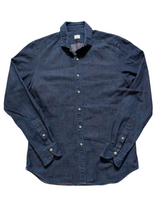 LBM 1911 Xacus Shirt 16 Denim Blue Rainbow Melange Cotton