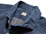 LBM 1911 Xacus Shirt 16 Denim Blue Rainbow Melange Cotton