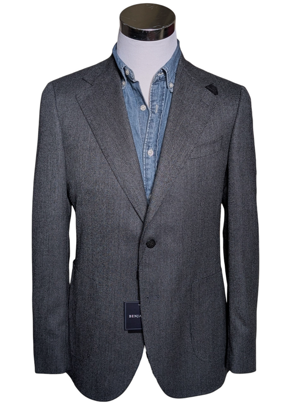 Benjamin Sport Coat Charcoal Twill 2-button Soft Shoulder Wool