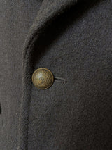 Jack Wills x Fox Bros. Pea Coat L Slim Midnight Blue Wool