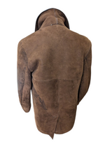 Vintage Morlands Leather Lambsuede Shearling Coat S/38 Mid Brown