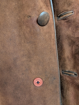 Vintage Morlands Leather Lambsuede Shearling Coat S/38 Mid Brown
