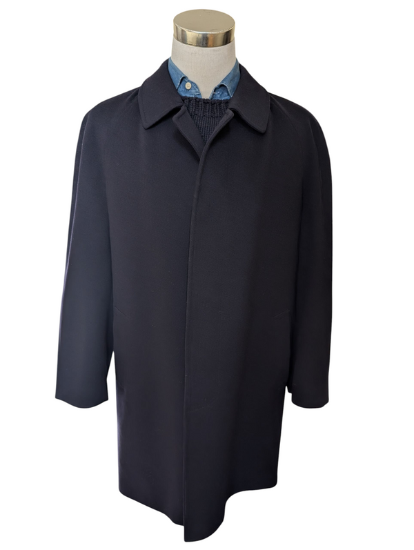 Facis Piacenza Navy Blue Raglan Coat XXL/46R Wool