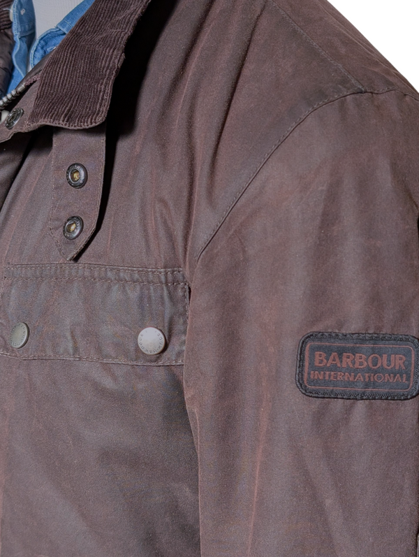 Barbour Motorcycle Jacket S Brown Duke Waxed Cotton