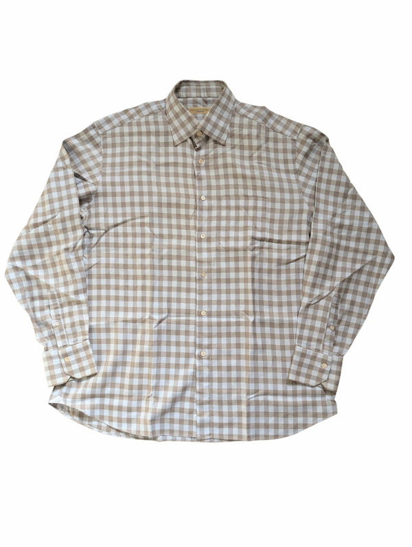Pal Zileri Shirt Sartoriale XXL/18 Tan Check Luxe Cotton