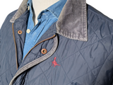 Jack Wills x Cordings Coat S/M Faded Navy Blue Quilted Nylon
