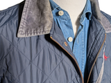 Jack Wills x Cordings Coat S/M Faded Navy Blue Quilted Nylon