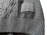 Barbour Sweater M Grey Lattice Cable Knit Wool