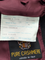 Ragusa 1970 Italy Coat L/42S Charcoal Pure Cashmere