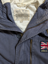 Jack Wills Hooded Jacket M Washed Navy Blue Cotton